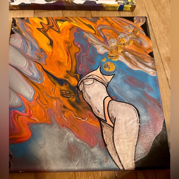 10x10 Original Painting on Stretched Canvas - Picture 6 of 7